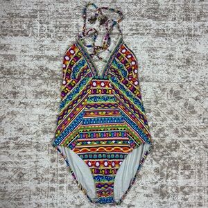 Trina Turk Peruvian Stripe One Piece Swimsuit Size 10